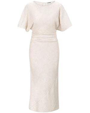 STAUD Vestido Amelie Con Cintura Fruncida - Blanco