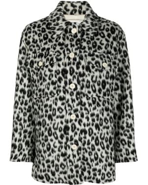 Isabel Marant Odelino レオパード シャツジャケット - ブラック