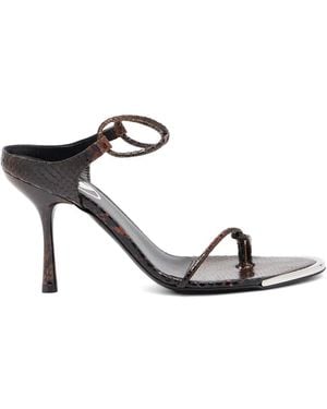 DIESEL D-Diam's Croc-Effect Sandals - Brown