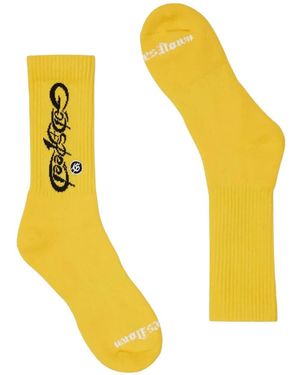Godspeed New Age Logo-Detail Socks - Yellow