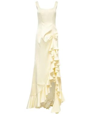 Stolen Stores Ruffled Slit Maxi Dress - Metallic
