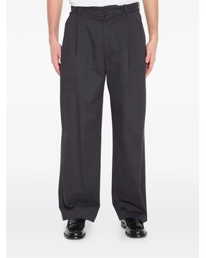 The Row Pleated Straight Pants - Blue