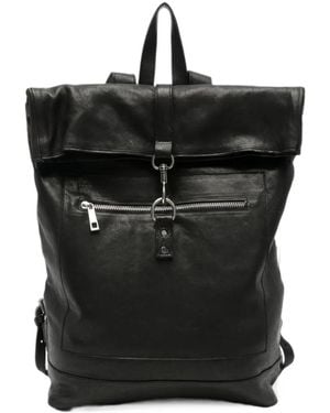 SOMMET Blekleem Roll-Top Leather Backpack - Black