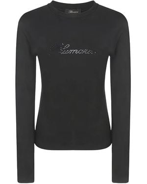 Blumarine Embellished-Logo T-Shirt - Black