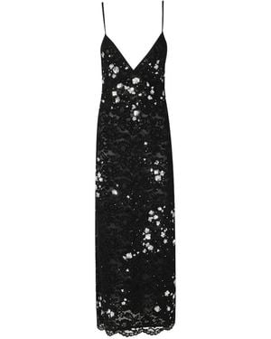 Des Phemmes Sequin-Embellished Lace Dress - Black