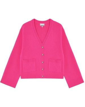 Ganni Pockets Cardigan - Pink