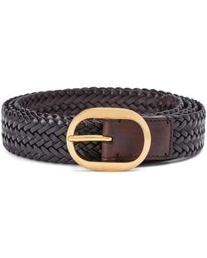 Tom Ford レザーメッシュベルト - ブラック