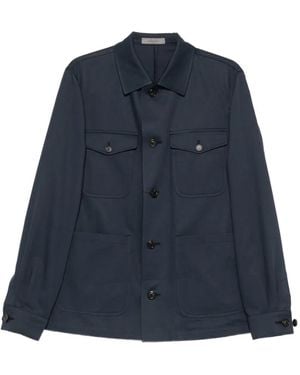 Corneliani Buttoned Pocket Overshirt - Blue