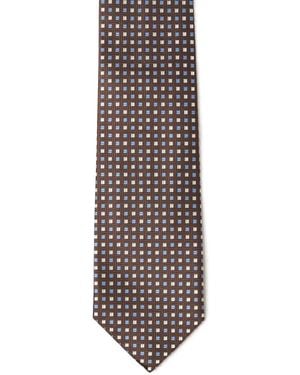 Isaia Patterned-Jacquard Tie - White