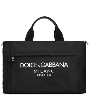 Dolce & Gabbana Borsa A Spalla Con Stampa Logo - Nero