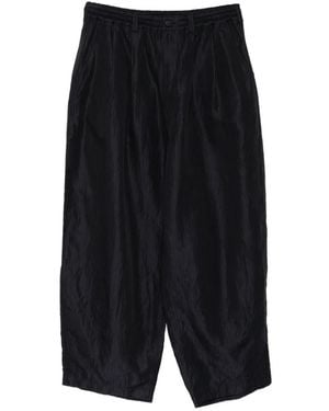 Comme des Garçons Pinstripe Crinkled-Finish Trousers - Black