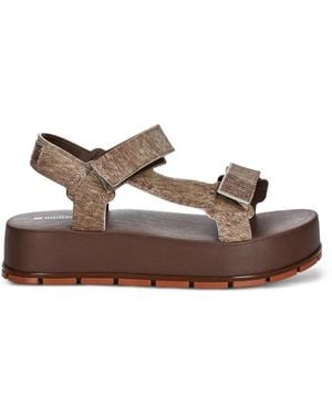 Melissa Flowing Touch-Strap Platform Sandals - Brown