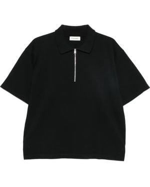 FRAME Zip-Fastening Short-Sleeve Polo Shirt - Black