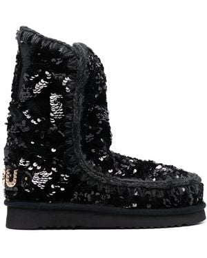 Mou 24 Velvet Sequin Boots - Black