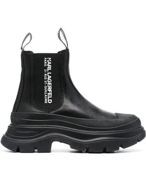 KARL LAGERFELD Logo-print Chelsea Boots - Black