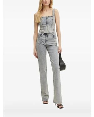Patrizia Pepe ジップアップ デニムトップ - グレー