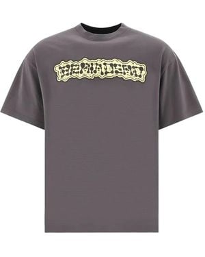 Brain Dead Graphic-Print Cotton T-Shirt - Grey