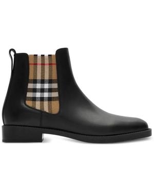 Burberry Leather Hampstead Boots - Black