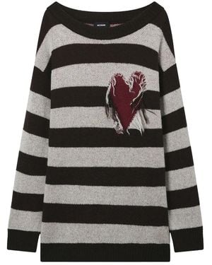 we11done Striped Sweater - Gray
