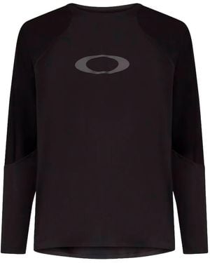 Oakley Perforated-Panel Long-Sleeves T-Shirt - Black