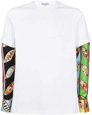PUCCI T-Shirt mit Print-Ärmeln - Weiß