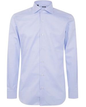 Barba Napoli Button-Down Cotton Shirt - Blue