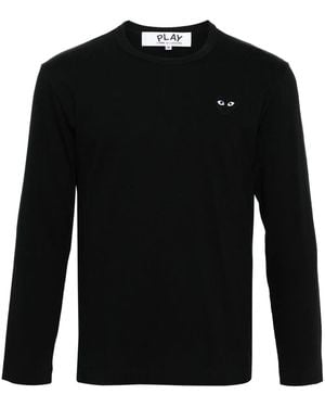 COMME DES GARÇONS PLAY T-Shirt With Application - Black