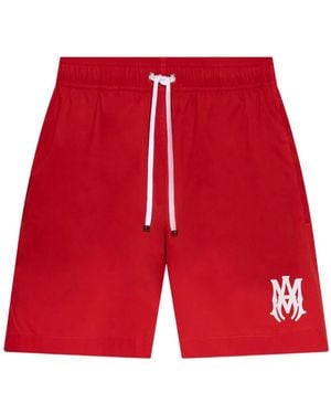 Amiri Logo Drawstring Swim Shorts - Red