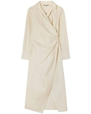 RETORI Draped Cotton-Poplin Midi Dress - White
