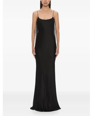 Christopher Esber Lattice-Lace Silk Gown - Black
