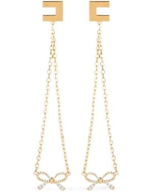 Elisabetta Franchi Pendientes Con Placa Del Logo - Blanco