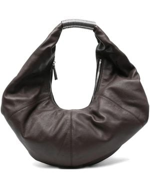 Vic Matié Leather Tote Bag - Black