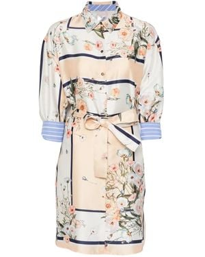 Liu Jo Short Printed Twill Dress - White