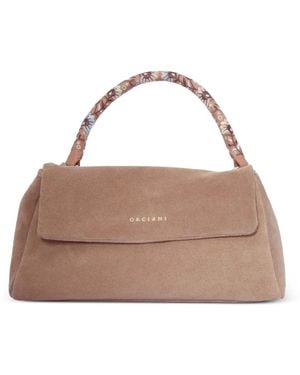 Orciani Sveva Longuette Suede Tote Bag - Brown