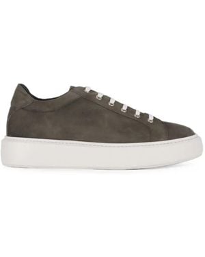 Isaia Lace-Up Suede Sneakers - Grey