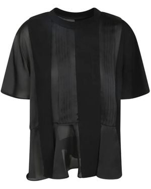 Sacai Camiseta Con Volantes - Negro