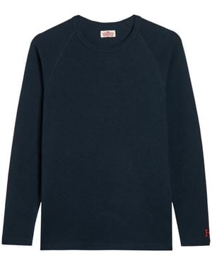 Stretch Fraise Camiseta De Manga Larga - Azul