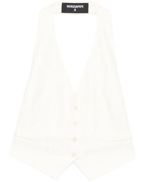 Patrizia Pepe Halter Tailored Vest - White