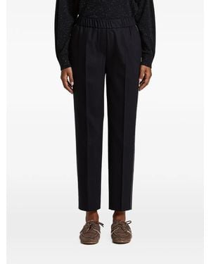 Peserico Elasticated-Waistband Trousers - Black