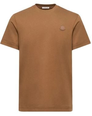Moncler Logo-Patch T-Shirt - Brown