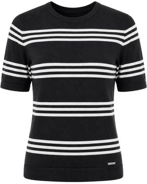 DKNY Striped Short-Sleeve T-Shirt - Black