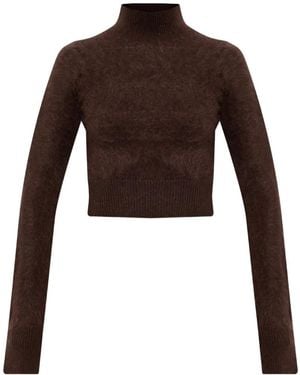 Sportmax Agio Cropped Cashmere Sweater - Brown