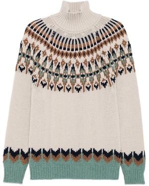 Dondup Maglione A Collo Alto Con Motivo Fair Isle - Neutro