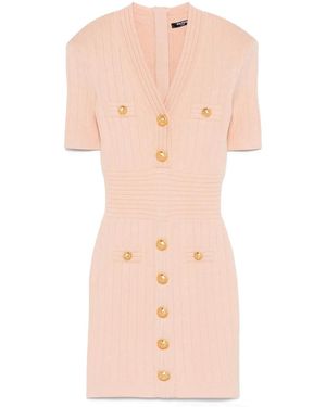 Balmain Knitted Mini Dress - Pink