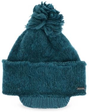 DSquared² Pom-Pom Beanie Hat - Blue