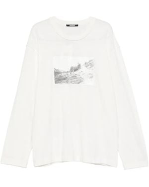 Jacquemus "Le Tshirt Paysan Long Sleeves" T-Shirt - White