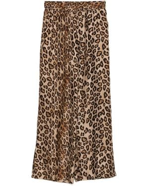 Alberto Biani Leopard-Print Trousers - Natural