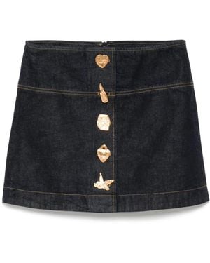 Zimmermann Crush Denim Mini Skirt - Black