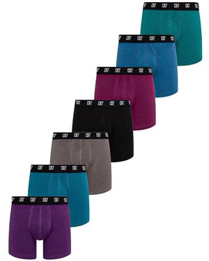 Cristiano Ronaldo CR7 Logo-Waistband Boxer Briefs (Set Of Seven) - Purple
