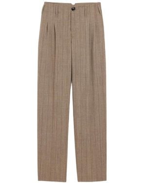 Ami Paris Pantalón De Dos Pliegues A Rayas - Neutro